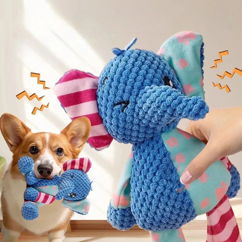 Brinquedo de Pelúcia para Cães, Fofo, em Formato de Raposa e Elefante, Anti-Mordida, Interativo, com Som, para Limpeza dos Dentes, Diversão e Resistência à Mordida
