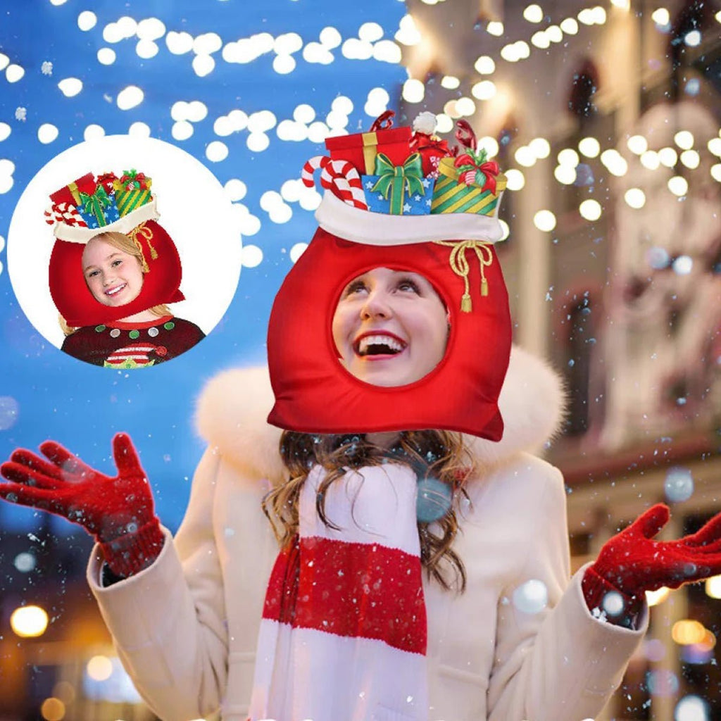 Natal engraçado chapéu novidade árvore de natal chips presente em forma de máscara boné chapelaria festa de natal prop ano novo navidad decoração favor