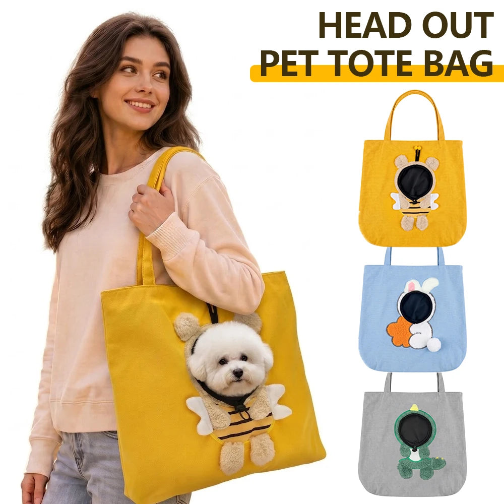 Bolsa de transporte para animais de estimação, modelo portátil com abertura para a cabeça, com fivela de segurança para a coleira, bolsa de viagem respirável para cães e gatos, artigos para animais de estimação, para