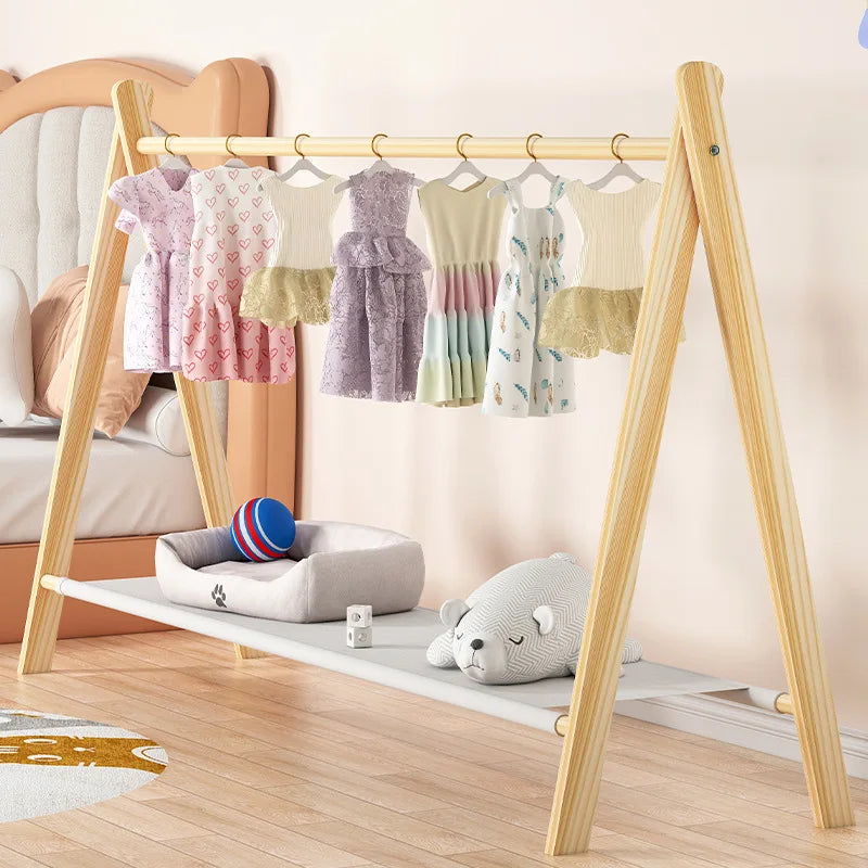 Cabide de chão para animais de estimação, guarda-roupa para cães, madeira sólida, filhote de cachorro, gato, cabide para cães, rack de armazenamento de roupas pequenas