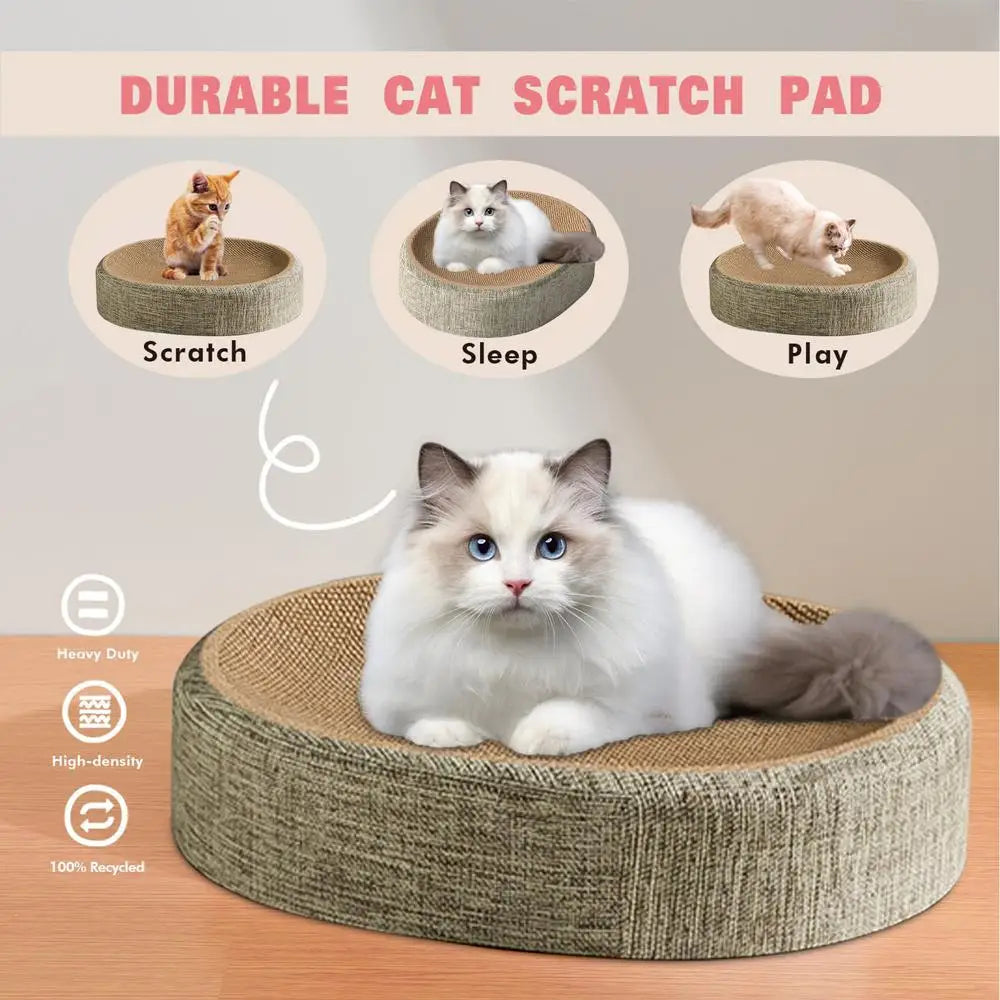 2 em 1 gato arranhando placa proteger móveis moagem garra brinquedos oval sisal tecelagem resistente ao desgaste ninho de gato acessórios para gatos