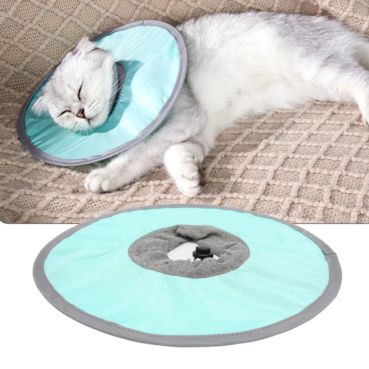 Colar recuperação ajustável para pós-cirurgia, Coleira protetora Elizabeth Cat, Impermeável, Evitar lamber, Pet Elizabeth