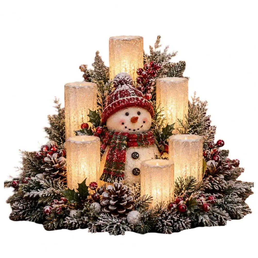 Arranjos de mesa natalinos, decoração para a casa durante as festas, enfeite central natalino, luminária com luz quente, enfeite alimentado por USB para as festas.