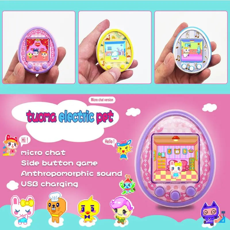 Mini animais estimação eletrônicos brinquedos 8 animais estimação 1 virtual cyber USB carregando micro chat pet
