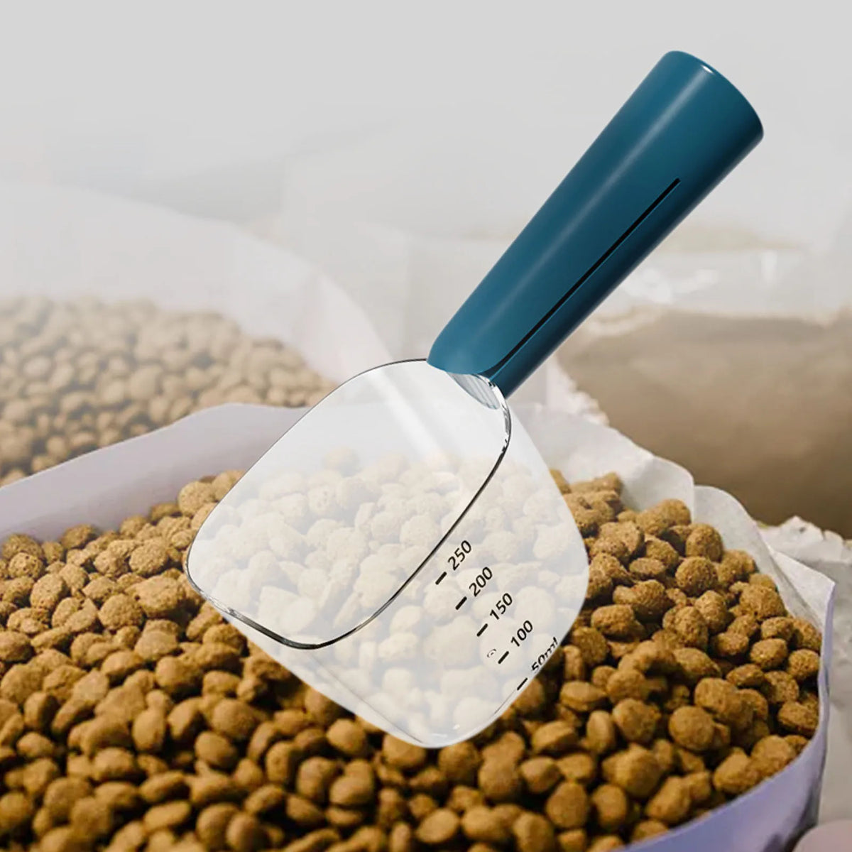 Pet Treat Scoop Measuring Cup, Acessórios para ferramentas portáteis, Colher para cães com clipe de saco, Colher para acampar, Loja
