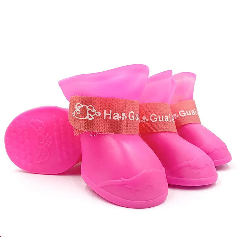 Sapatos de chuva de silicone para animais de estimação, antiderrapantes, à prova d'água, sapatos para cães com sola macia, calçados para cães pequenos, gatos e teddy. Kasa & Pet