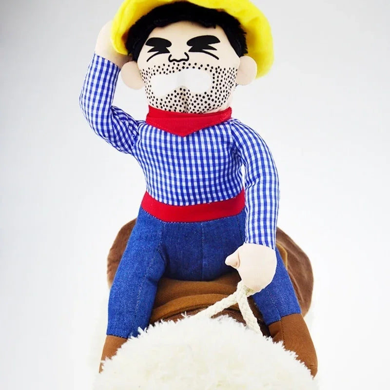 Fantasia Prática de Cowboy para Cães com Chapéu Combinando, Roupa de Cosplay para Pets, Acessório de Fantasia para Halloween, Natal, Cachorros e Festas