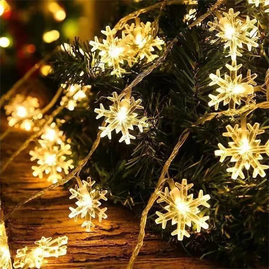 10/20/40leds natal luz de fadas corda usb/bateria alimentado árvore de natal feriado decoração de ano novo floco de neve luz corda - Kasa & Pet