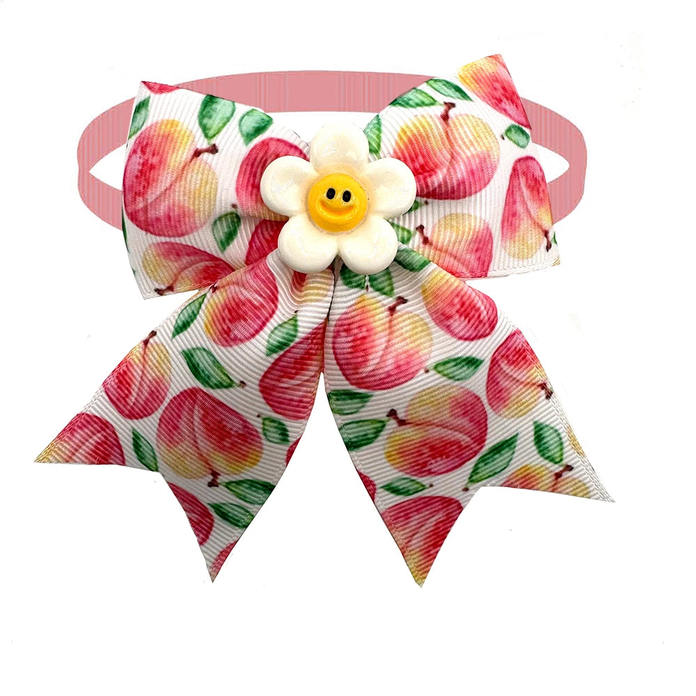 50 pçs estilo fruta pequeno cão gravatas borboleta padrão limão produtos para animais de estimação pescoço gravata coleira pet aliciamento suprimentos para pequenos acessórios para cães