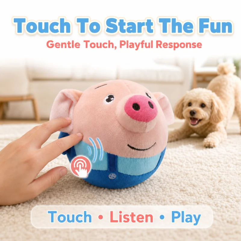 Brinquedo Eletrônico para Animais de Estimação, Bola para Gato, Bola Saltitante para Cães, Bola com Música e Vibração, Bola Interativa para Mastigar, Brinquedo de Pelúcia em Movimento para Cães
