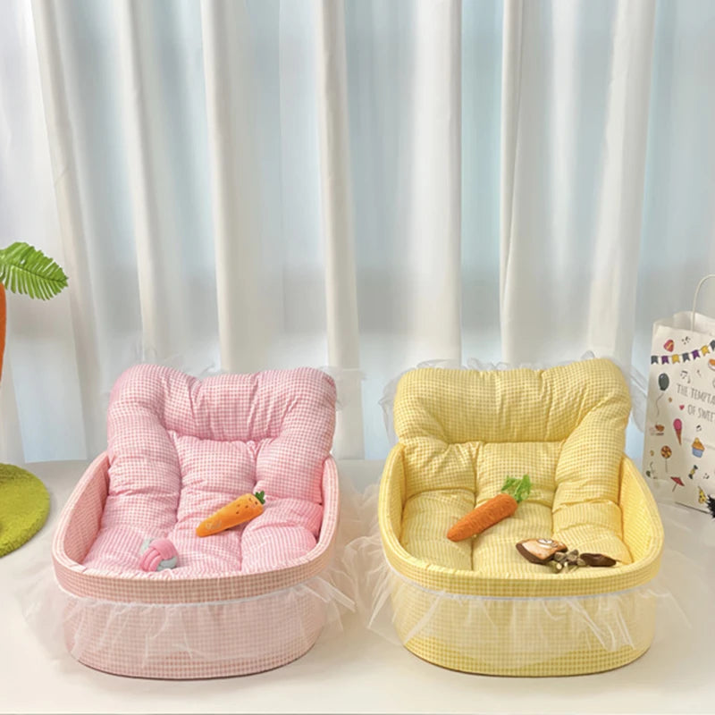Cama para Gatos Cor Macaron, Casinha para Cães Pequenos, Removível, Lavável, Universal para Quatro Estações, Macia e Quente