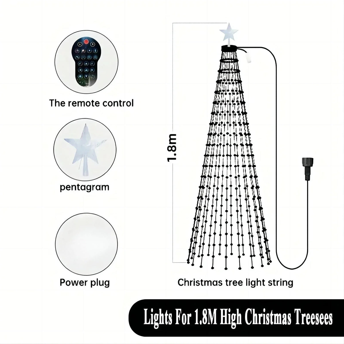 Luzes de Natal de 7,87 pés com 400 LEDs, Luzes de Cordão LED RGB Inteligentes IP68 para Decoração de Feriados em Árvores Internas e Externas com Controle por Aplicativo