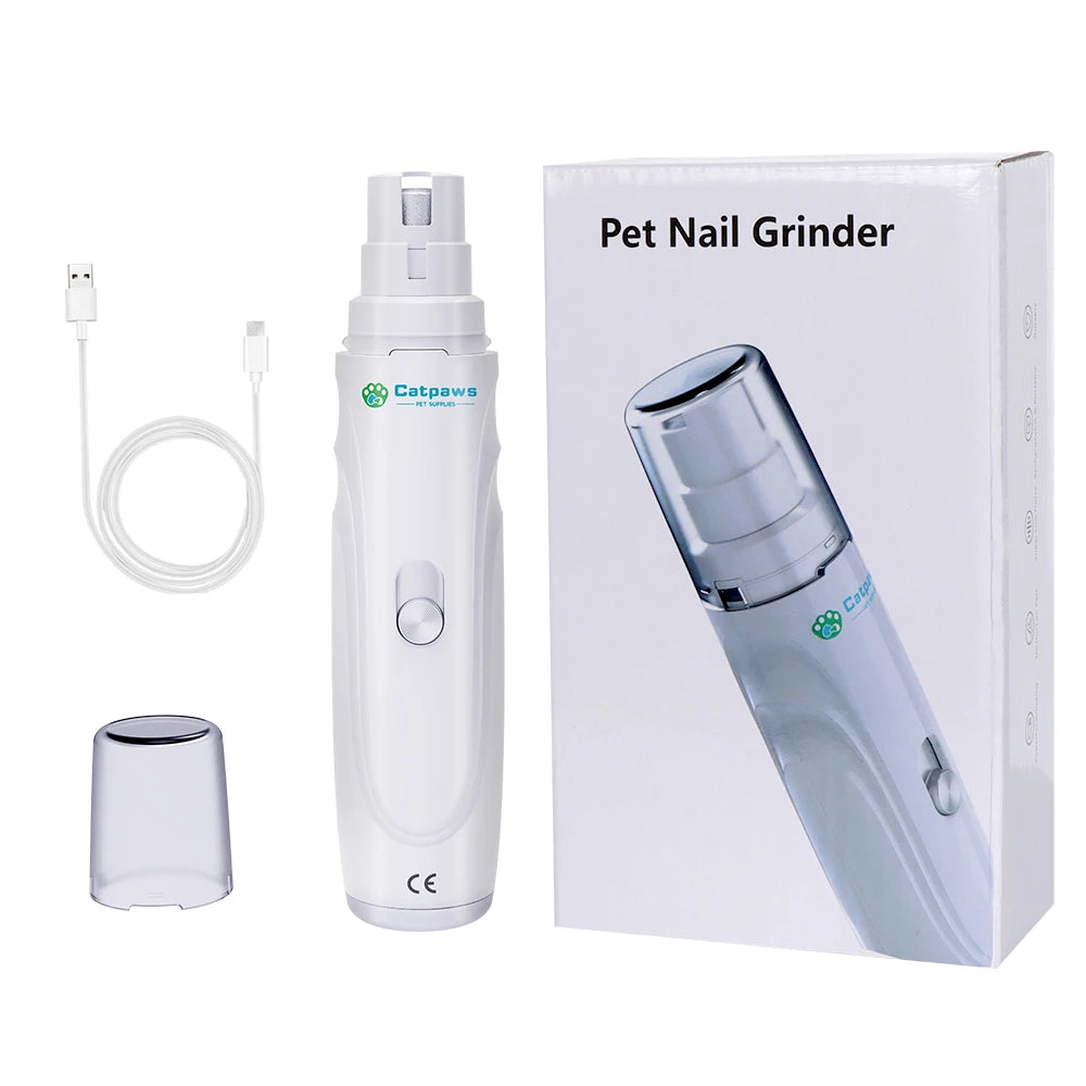 Moedor de unhas para cães, recarregável por usb, elétrico, cortador de patas para animais de estimação, indolor, cuidados com pernas, silencioso, 2 velocidades, lixa de unhas para cães