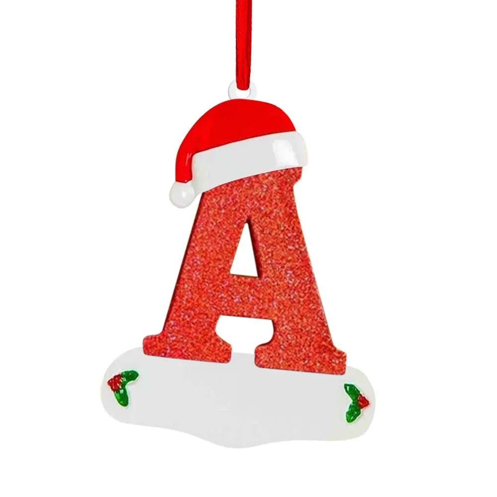 Personalize Decoração De Natal, 26 Letras, Pingente para Árvore De Natal Decor,DIY Nome Ornamento