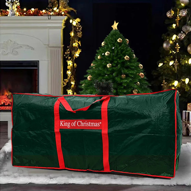 Saco de armazenamento de árvore de natal, árvores de natal artificiais com alças reforçadas duráveis, zíper duplo, à prova d'água