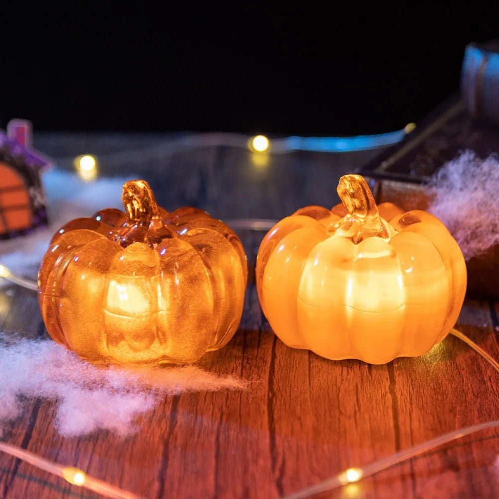 Halloween abóbora decoração luz led iluminado alimentado por bateria vestir-se adereços ornamento luzes de abóbora para festa interior ou exterior - Kasa & Pet