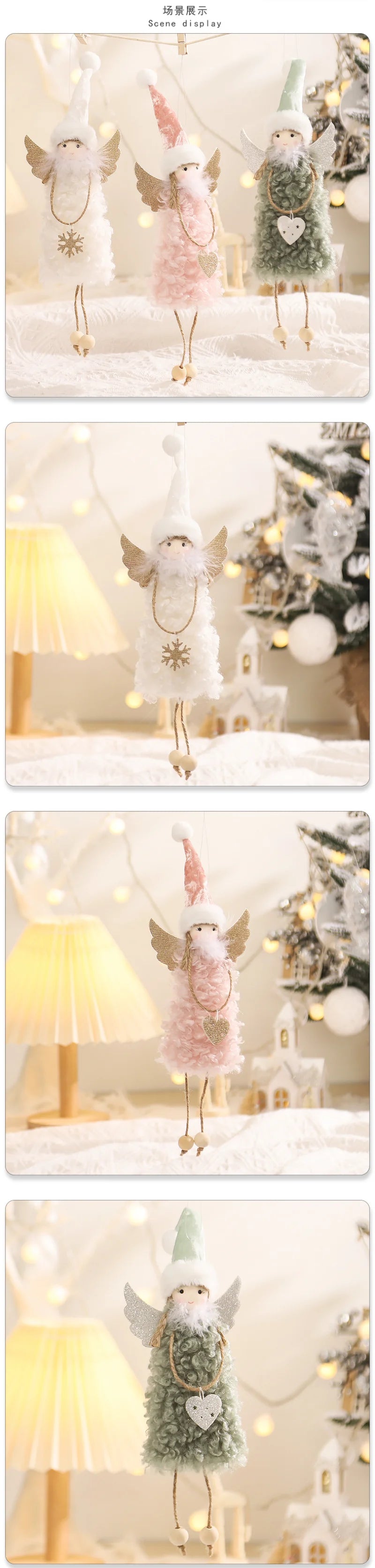 Ano novo 2024 natal anjo bonecas árvore de natal pingente ornamentos navidad 2022 decoração de natal para casa presentes natal noel deco