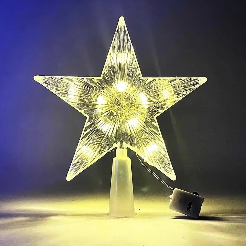 15cm decoração de árvore de natal estrelas luzes brancas quentes decoração de quarto de casa lâmpada led brilhante festival de natal topstar navidad 1.07in