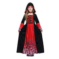 Vestido clássico de bruxa preta para meninas, fantasia de halloween com chapéu pontudo e acessórios de vassoura, fantasia de bruxa elegante para meninas
