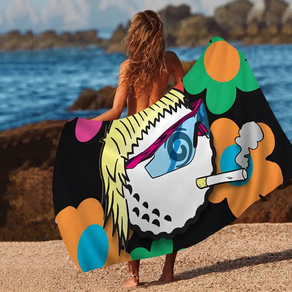 Toalha de banho de microfibra macia, absorvente de água, respirável, para meninas, crianças, decorativa, desenho animado, praia