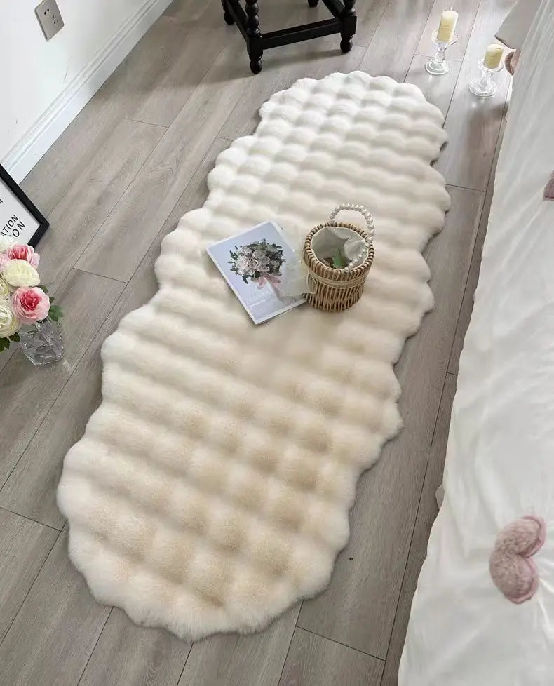 Novo Tapete Estilo Creme para Sala de Estar e Quarto, Tapete de Pelúcia Espesso e Densificado, Manta para Janela Saliente, Sofá, Cama e Cabeceira