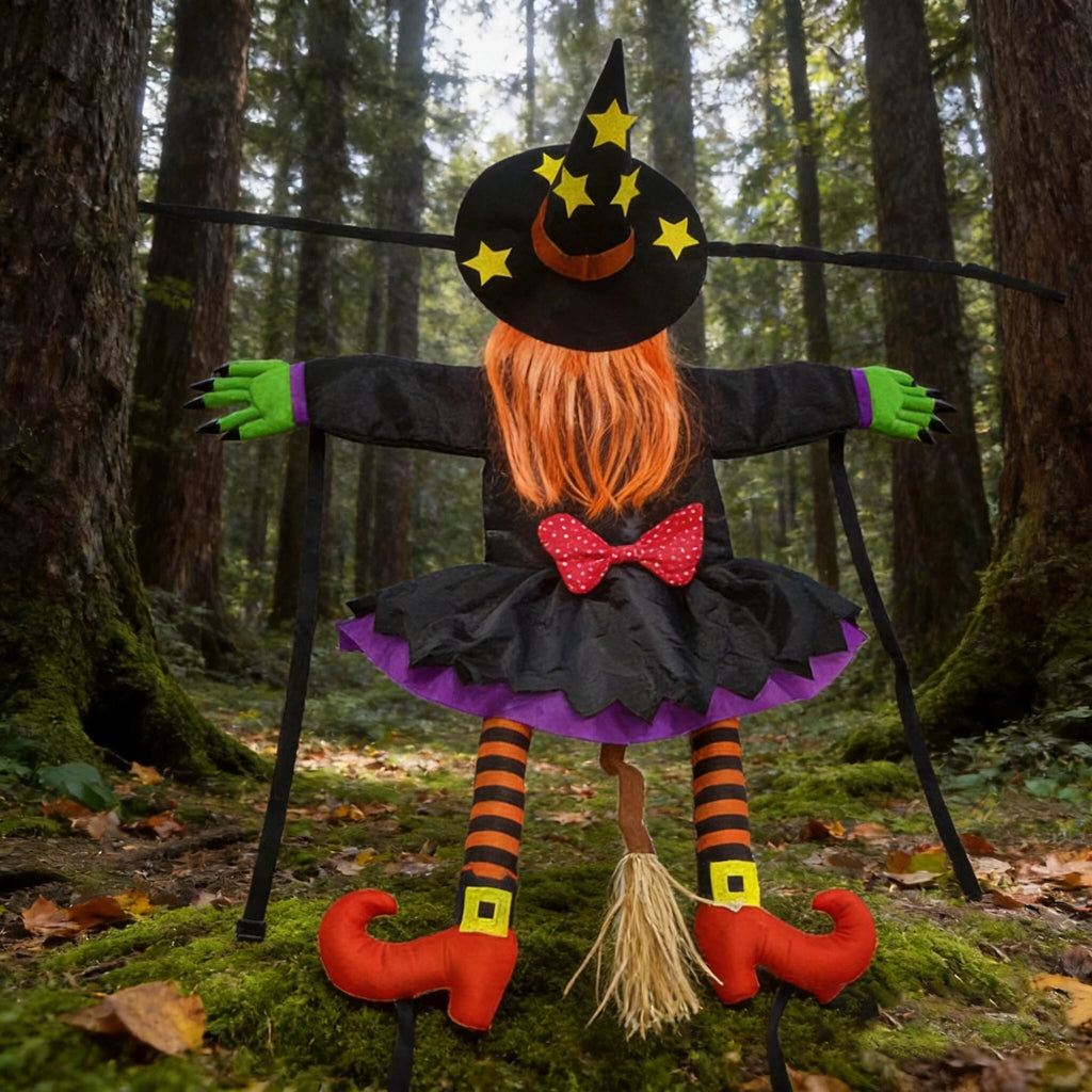 Decoração de Boneca de Bruxa de Halloween Colidindo com a Árvore, Engraçada para Jardim e Quintal, Suprimentos para Decoração de Cena de Festa de Halloween