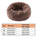 Cama Macia para Gatos e Cães, Almofada de Pelúcia Quente de Pelo Sintético, Cama Redonda Confortável em Formato de Rosquinha, Lavável para Cães e Gatos de Pequeno e Médio Porte
