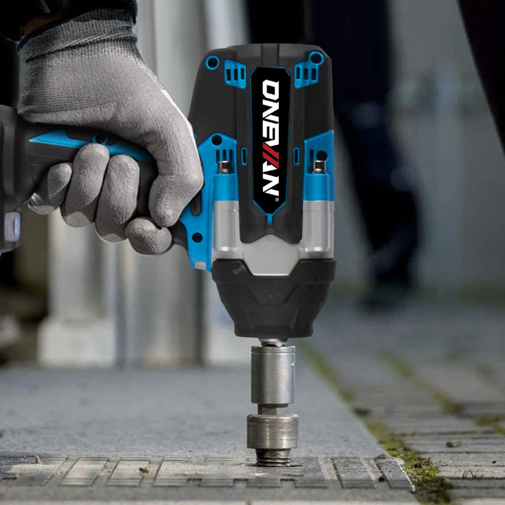 Onevan 1800n.m chave elétrica sem escova 1/2 polegada chave de impacto sem fio chave de fenda ferramenta reparo do carro para makita 18v bateria pino