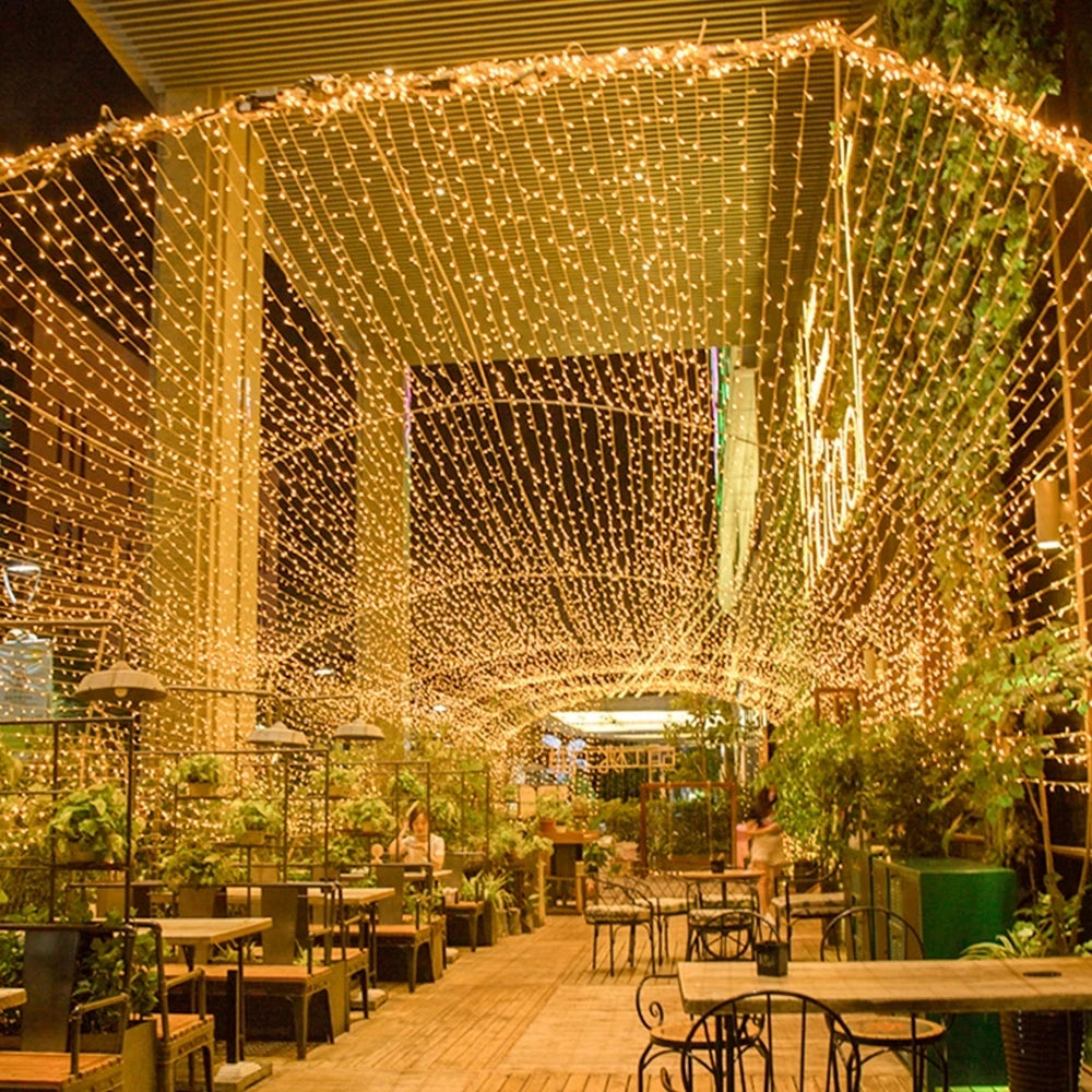 Luzes de natal 5m 10m 20m 30m 50m 100m led string luz de fadas 8 modos luzes de natal para pátio festa de casamento luzes do feriado