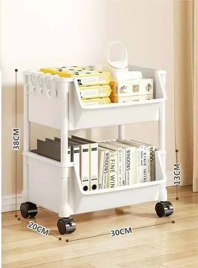 Carrinho Organizador Móvel com Rodas para Casa e Cozinha, Estante de Armazenamento Multicamadas para Lanches, Quarto e Sala de Estar, 2-5 Peças