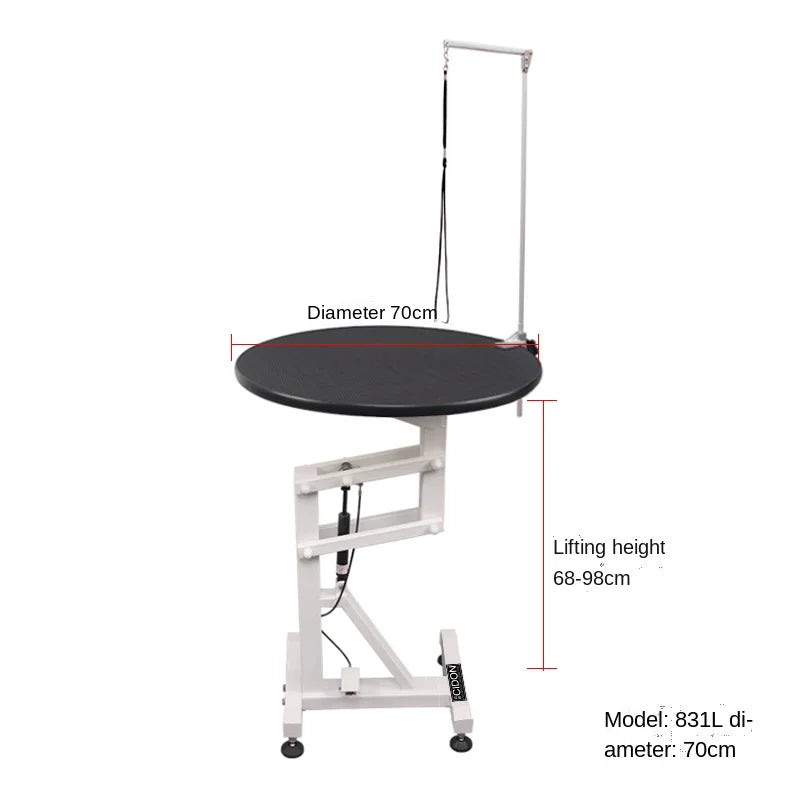 Cães de pelúcia para animais de estimação e gatos, modelagem de beleza, levantamento pneumático, mesa redonda rotativa, mesa de beleza, mesa cosmética