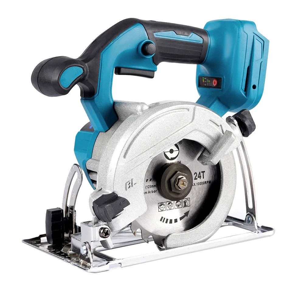 Serra Circular Elétrica Sem Fio YOFIDRA de 5 Polegadas 125mm °   até 45 °   Máquina de Corte de Madeira Ajustável para Bateria Makita