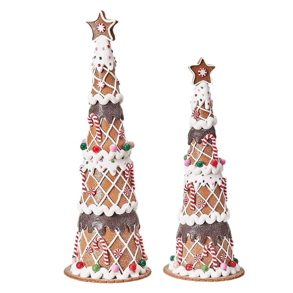 Castelo luminoso de natal, decoração de árvore de natal, ornamentos de argila macia, acessórios fofos de macaron, suprimentos para feriados de natal