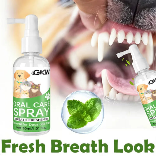 Spray Dental para Animais de Estimação, Não Necessita de Escovação, Limpa os Dentes, Refresca o Hálito, para Gatos e Cães de Todas as Raças, Fórmula Segura, Cuidado Dental Diário