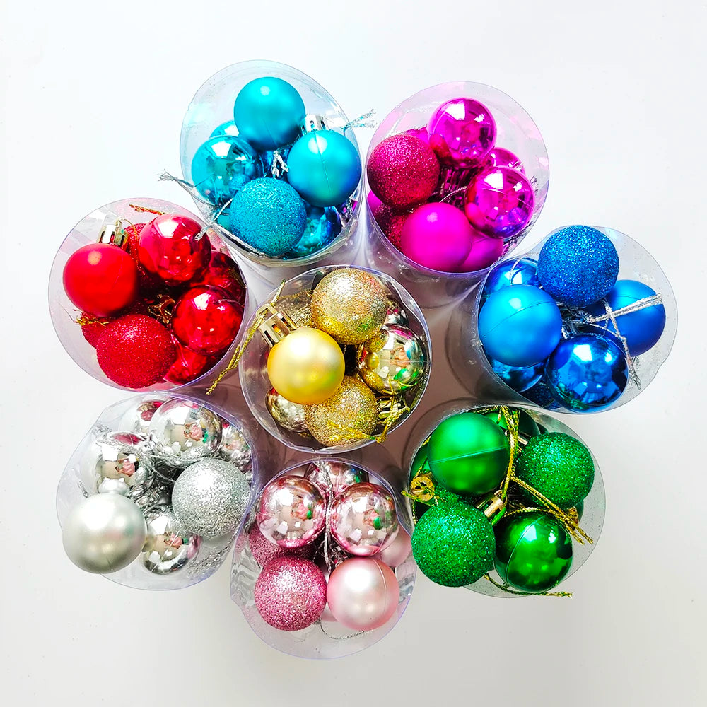 Enfeites de Natal para Árvore, Bolas de Natal, Pingentes para Pendurar, Decoração para Festas em Casa, Presente de Ano Novo, Decoração de Natal 2027, 12, 24, 36 peças
