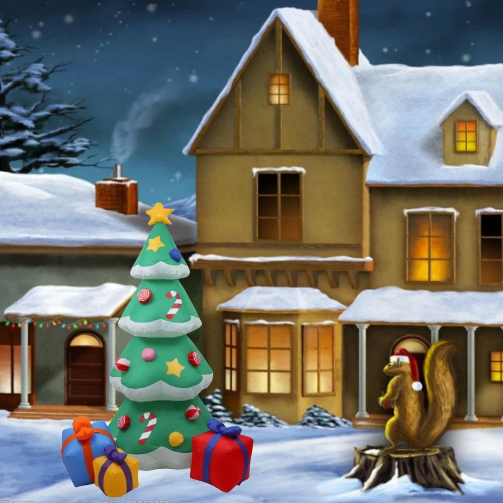 Árvore de natal inflável de 2.1m/7 pés com luzes led ornamento ao ar livre presente de natal festa de ano novo decoração interna brinquedos