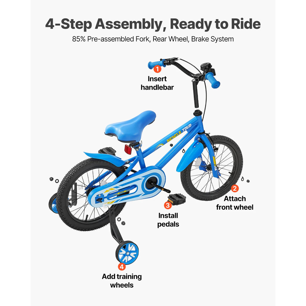 SucceBuy 14/16/18in Crianças Bicicleta Estilo BMX Crianças Bicicleta com Rodas de Treinamento Bicicleta Criança para Meninos e Meninas aprendendo a andar