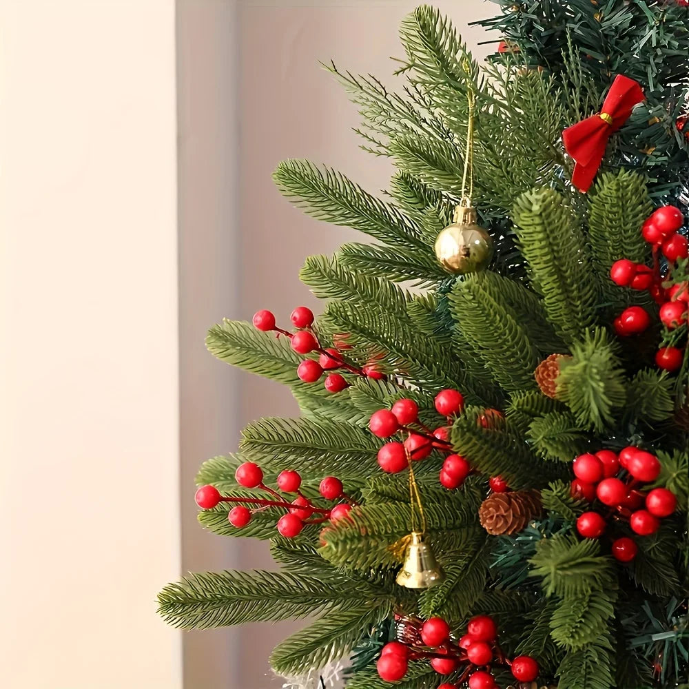 Seleção de 60 Árvores de Pinheiro Artificiais, com Ramos de Pinheiro Verde de Plástico para Decoração de Natal DIY, Plantas de Mesa para o Inverno