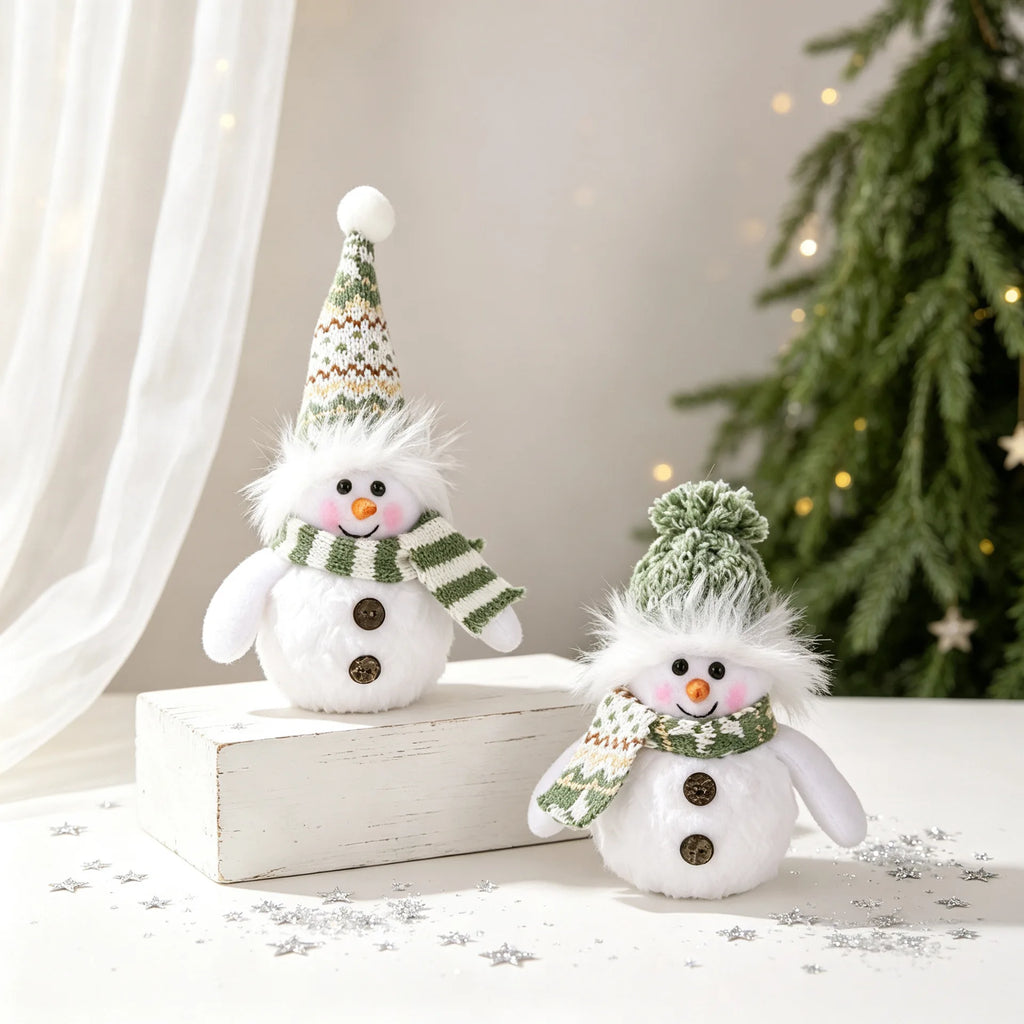 Boneco de neve de pelúcia com luzes de Natal, decoração de mesa de Natal, para uso interno, artigos para festas de Natal, presente.