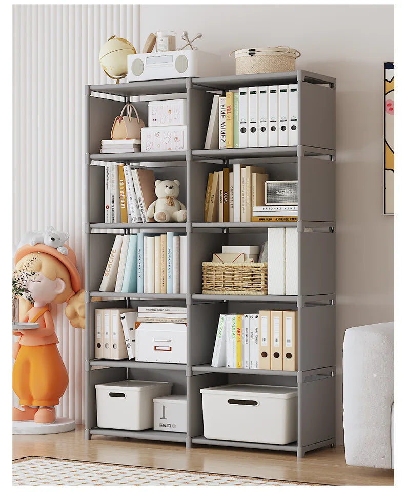 Estante de Livros Multicamadas de Fácil Montagem, Prateleira de Armazenamento para Sala de Estar, Quarto e Estudo, Ideal para Livros, Brinquedos e Diversos
