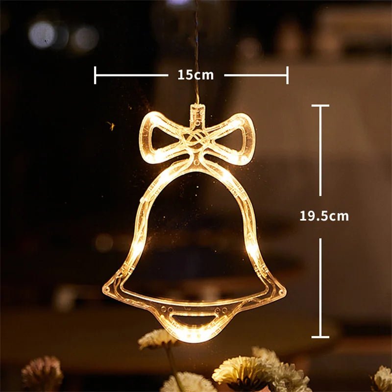 Natal led luz floco de neve santa pendurado otário lâmpada janela ornamentos decoração para casa natal navidad 2023 decoração de ano novo - Kasa & Pet