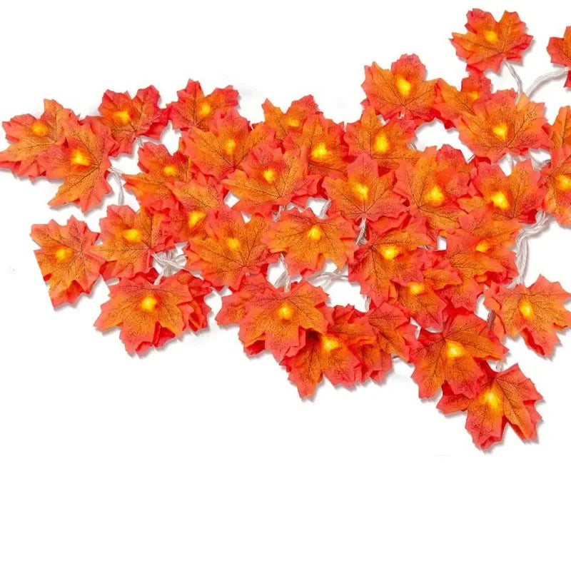 2/3/6m decoração de natal folhas de bordo artificiais folhas led luz corda lanterna guirlanda festa em casa diy deco halloween novo sim