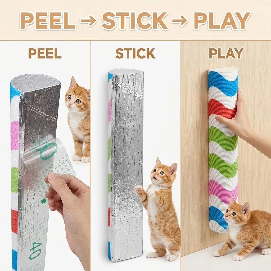 Poste Arranhador para Gatos de Alta Adesão, Brinquedo para Animais de Estimação, Ideal para Gatos Afiarem as Garras em Ambientes Internos, Tábua Arranhadora para Proteção de Móveis