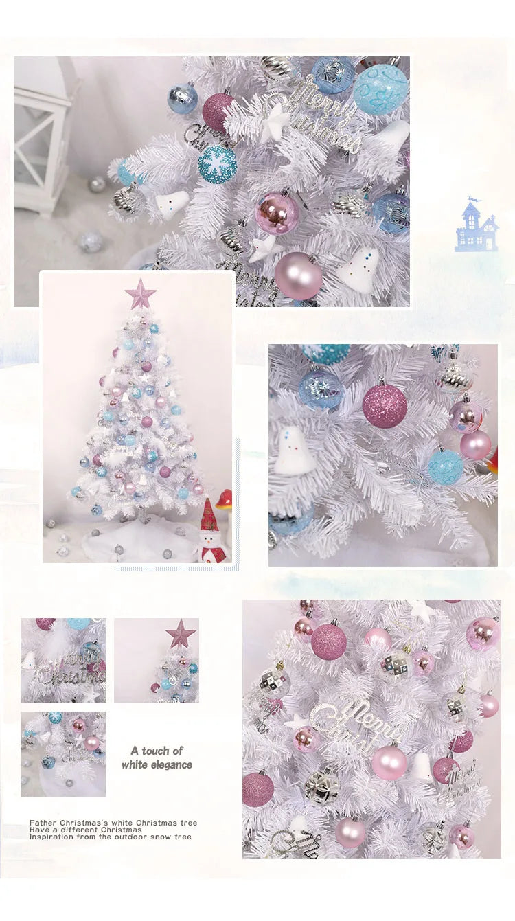 Árvore de Natal artificial branca, em PVC, para decoração de festas, casamentos e eventos, com suporte de metal