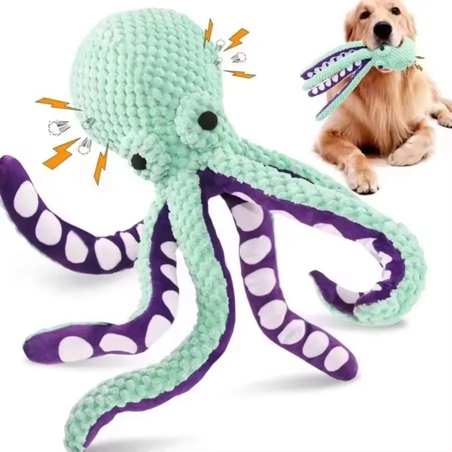 Brinquedos Indestrutíveis para Animais de Estimação para Gatos e Cães que Mastigam Fortemente, Brinquedo Interativo de Pelúcia com Som para Gatos e Cães