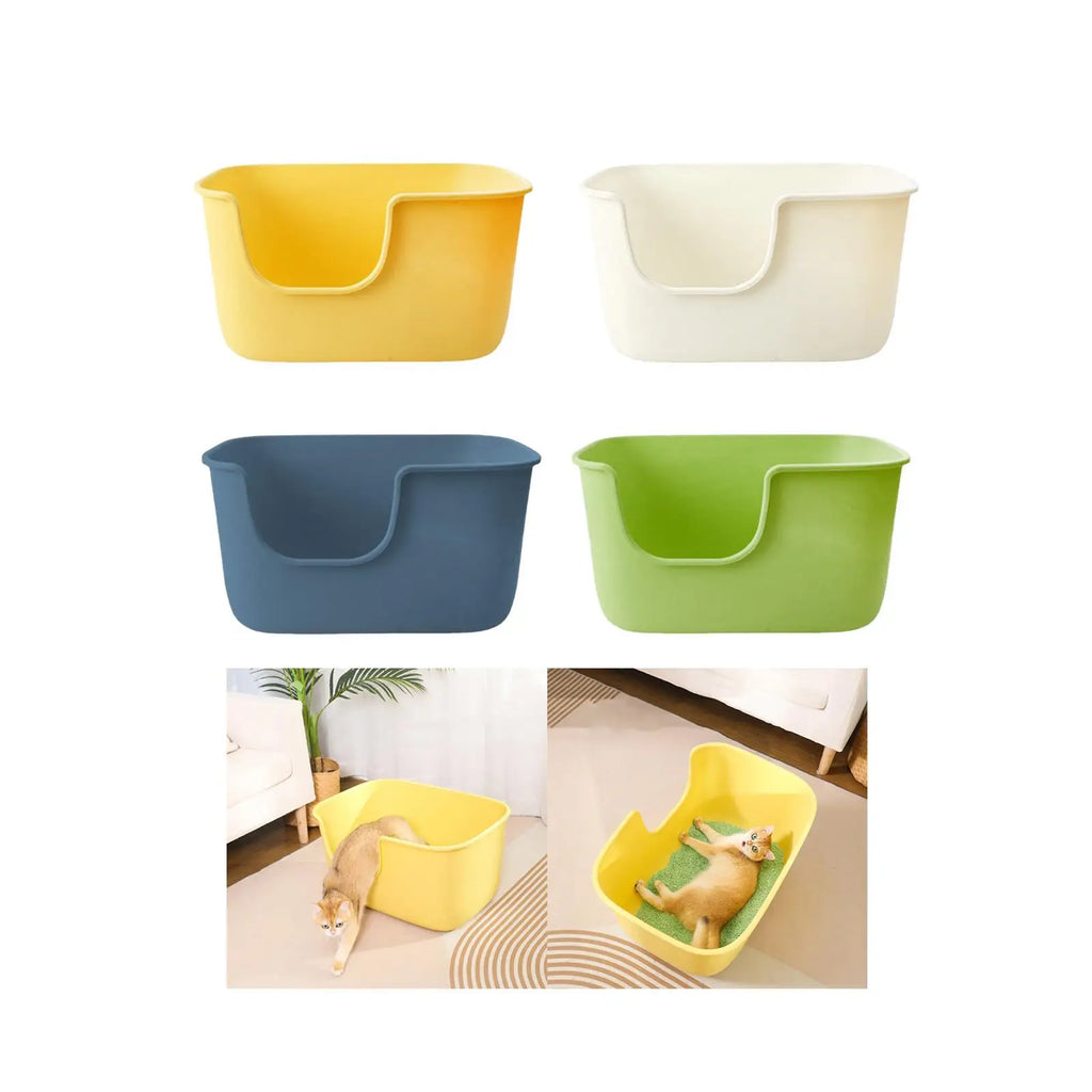 Bandejas de areia para animais de estimação com lados altos, suprimentos para animais de estimação, panela grande à prova de respingos, vaso sanitário para animais pequenos, gatinho, hamsters, gatinho, coelho