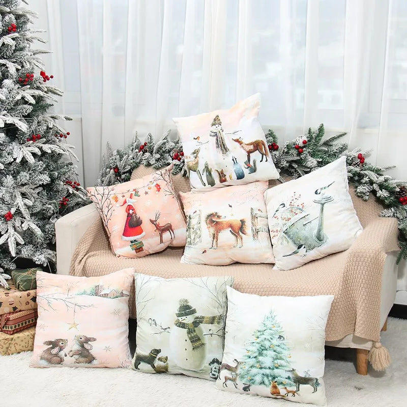 Capa de almofada de natal decorações de natal para casa 2025 feliz natal ornamento fronha natal navidad ano novo 2026 presentes