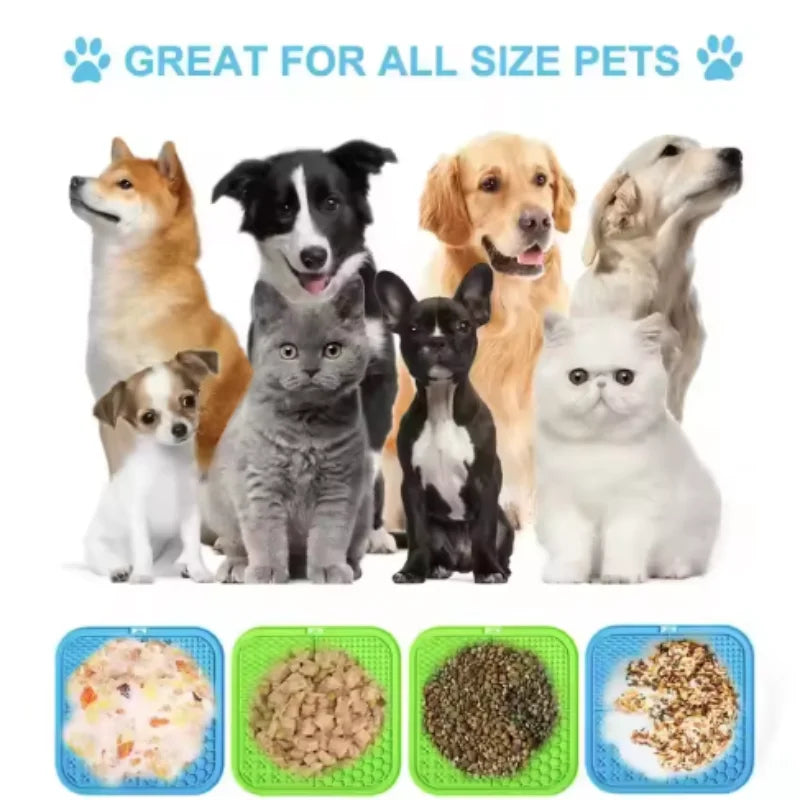 Pet lamber esteira de silicone cães pet placa de comida lenta para cão banho distração silicone cão otário treinamento de alimentos alimentador de cão suprimentos