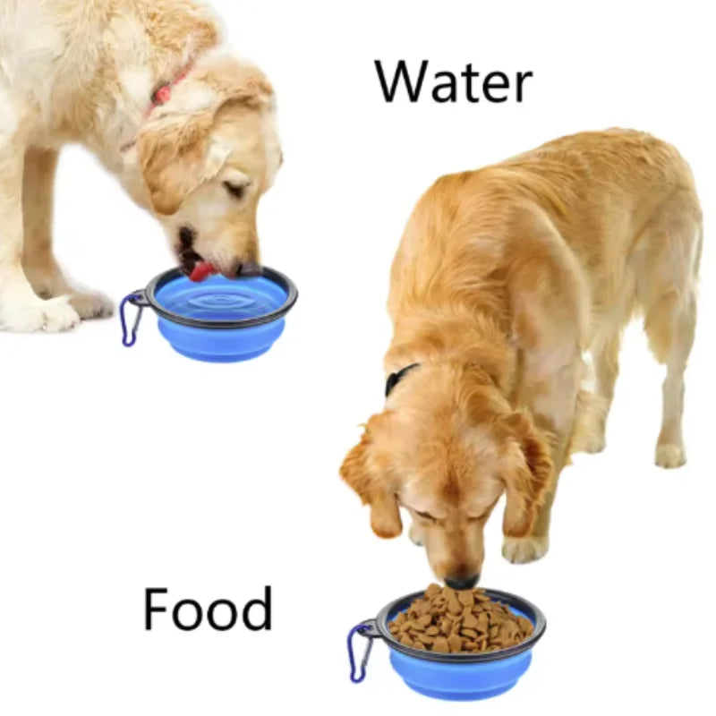 Tigela de comida para animais de estimação portátil tpr durável para gatos e cães silicone dobrável viagem ao ar livre tigela de comida de água para animais de estimação