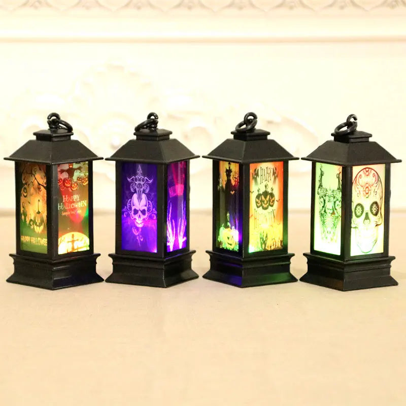 Halloween portátil lanternas led bruxa castelo fantasma abóbora decoração para festas eventos farol-inspirado atmosfera presente perfeito